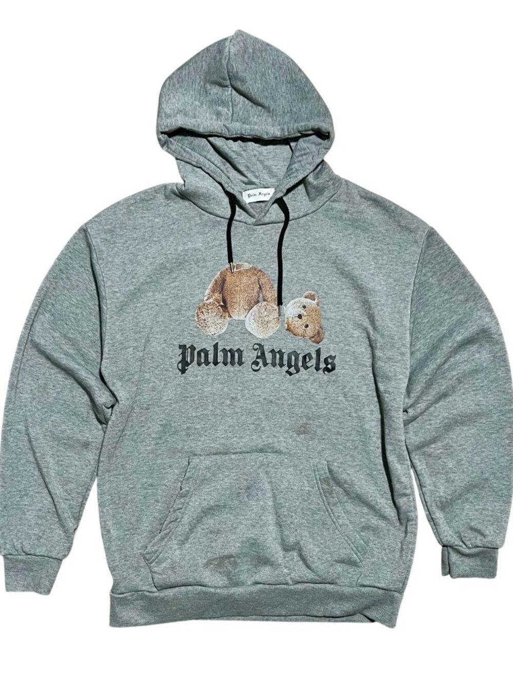 Palm Angels Faux Teddy Bear Graphic Hoodie Sweatshirt, Men's Large